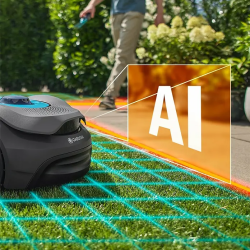 Gardena smart SILENO sense 400 Mähroboter, ohne Begrenzungskabel, AI-Vision, LONA™ AI, Trim-to-Edge