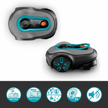 Gardena smart SILENO free 600 Mähroboter Set, kabellos ohne Begrenzungskabel, LONA™ AI, Doppel-Mähwerk, inkl. Gateway