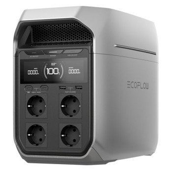 EcoFlow DELTA 3 Plus Tragbare Powerstation, 1024 Wh LiFePO4 Akku, 1800W AC-Ausgang, 1000W Solar-Eingang, IP65