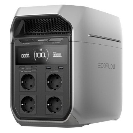 EcoFlow DELTA 3 Plus Tragbare Powerstation, 1024 Wh LiFePO4 Akku, 1800W AC-Ausgang, 1000W Solar-Eingang, IP65