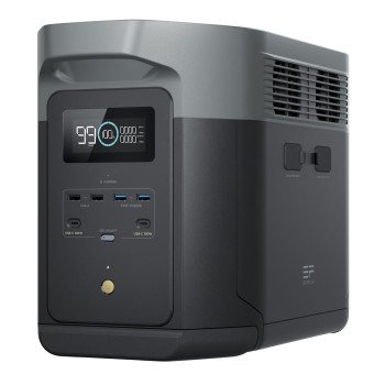 EcoFlow DELTA 2 Max Tragbare Powerstation, 2048 Wh LiFePO4 Akku, 2400W AC-Ausgang (X-Boost 3100W), 80 Min Schnellladung