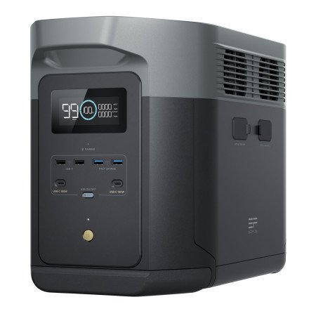 EcoFlow DELTA 2 Max Tragbare Powerstation, 2048 Wh LiFePO4 Akku, 2400W AC-Ausgang (X-Boost 3100W), 80 Min Schnellladung