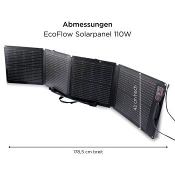 EcoFlow 110W Tragbares Solarpanel, faltbares Solarmodul, IP67 wasserdicht, monokristallin